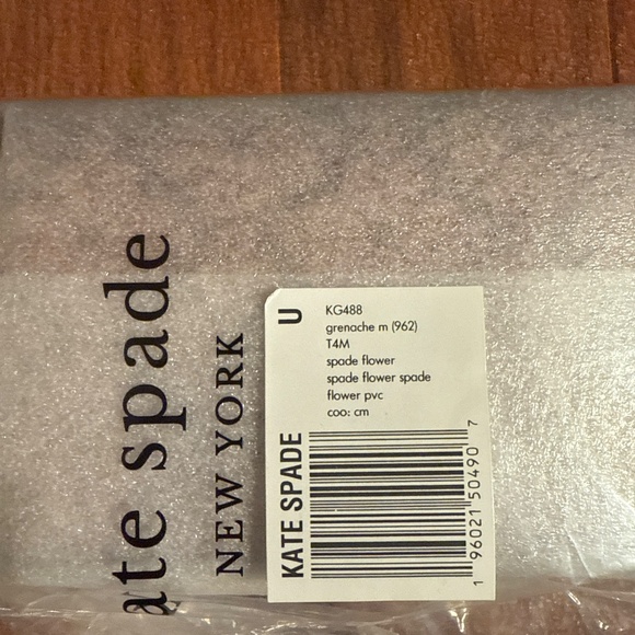 New Kate Spade Spade Flower Medium Compact Bifold Wallet Logo Grenache Multi - Picture 5 of 7